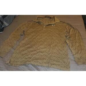 Greg Norman M medium green bay packers long sleeve shirt brown 100% cotton